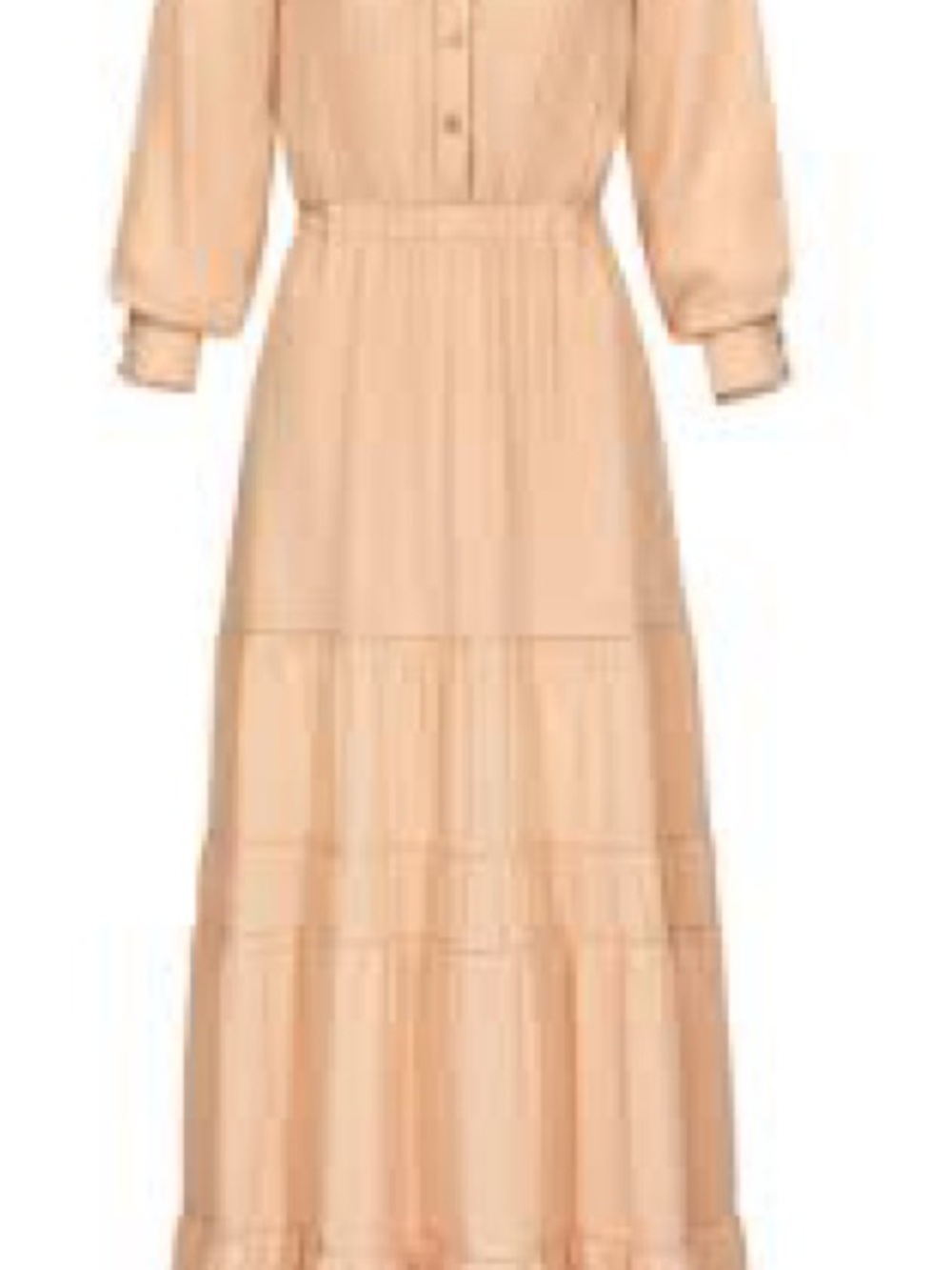 Peach Long Sleeve Tiered Maxi Dress - Women by FOUR FLAVOR BERLIN NWT !!!